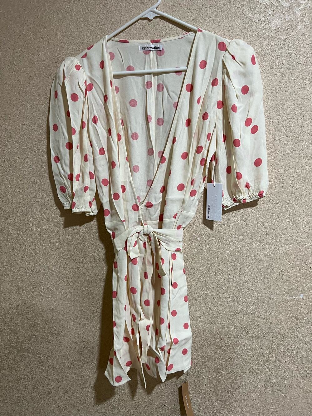 NWT Reformation Olince dress in Andie polka dots